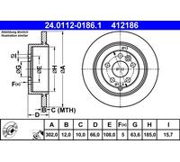 Discofreno 24.0112-0186.1 ATE per LAND ROVER
