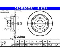 Discofreno 24.0112-0223.1 ATE per FORD