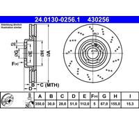 Discofreno 24.0130-0256.1 ATE per MERCEDES-BENZ