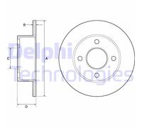 Discofreno BG2343 DELPHI per AUDI