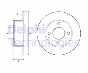 Discofreno BG2343 DELPHI per AUDI
