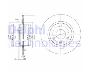 Discofreno BG2355 DELPHI per CITROËN PEUGEOT