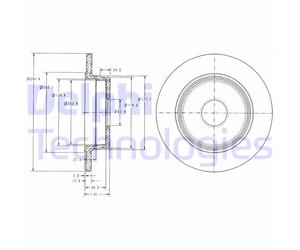 Discofreno BG2510 DELPHI per MERCEDES-BENZ