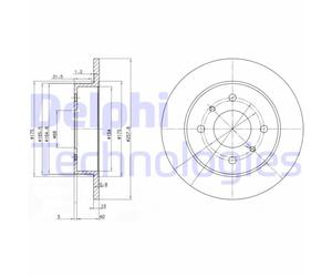Discofreno BG2633 DELPHI per NISSAN