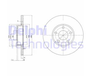 Discofreno BG2749 DELPHI per AUDI