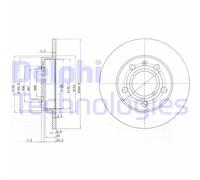 Dischi freno DELPHI BG2753C posteriore, pieno, 2 Pezzo