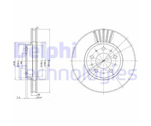 Discofreno BG2841 DELPHI per VOLVO VOLVO