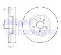 Discofreno BG2843 DELPHI per ALFA ROMEO