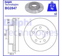 Discofreno BG2847 DELPHI per FIAT CITROËN PEUGEOT