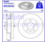 Discofreno BG3034C DELPHI per VW AUDI SEAT SKODA