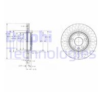 Discofreno BG3222 DELPHI per FIAT CITROËN PEUGEOT