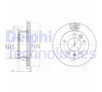 Discofreno BG3236 DELPHI per VW MERCEDES-BENZ NISSAN