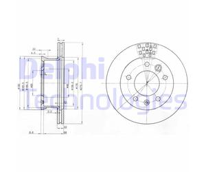 Discofreno BG3236 DELPHI per VW MERCEDES-BENZ NISSAN