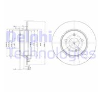 Delphi Disco freno BG3239C posteriore pieno per Mercedes-Benz 2 pezzi