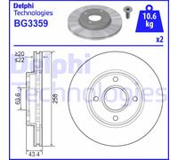 Discofreno BG3359 DELPHI per FORD MAZDA