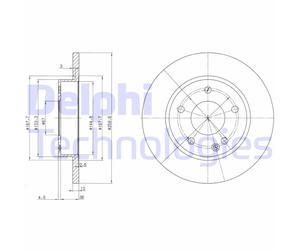 Discofreno BG3394 DELPHI per MERCEDES-BENZ