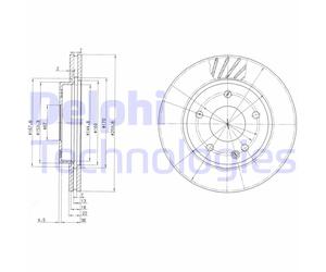 Discofreno BG3395 DELPHI per MERCEDES-BENZ