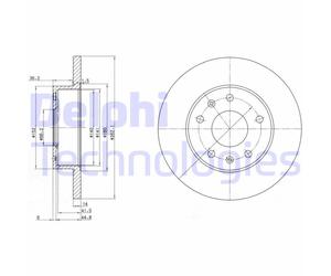 Discofreno BG3426 DELPHI per TOYOTA LAND ROVER
