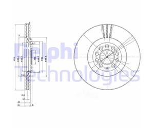 Discofreno BG3528 DELPHI per VW AUDI SEAT SKODA