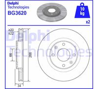 Discofreno BG3620 DELPHI per OPEL CITROËN PEUGEOT DS