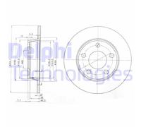 Discofreno BG3671 DELPHI per AUDI