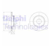 Discofreno BG3673 DELPHI per AUDI SEAT