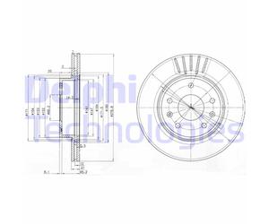 Discofreno BG3702C DELPHI per LAND ROVER