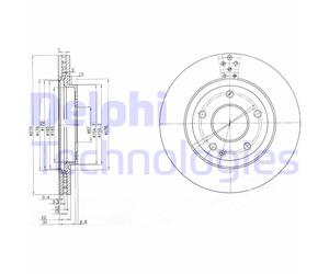Discofreno BG3709 DELPHI per MERCEDES-BENZ