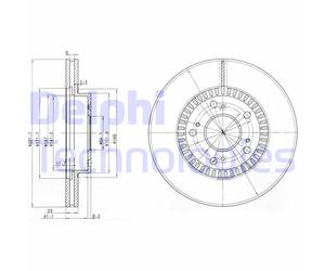 Discofreno BG3720 DELPHI per HONDA