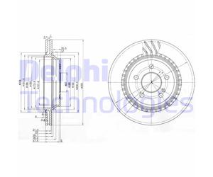 Discofreno BG3726 DELPHI per MERCEDES-BENZ CHRYSLER