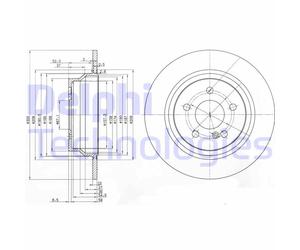 Discofreno BG3757 DELPHI per MERCEDES-BENZ