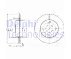 Discofreno BG3763 DELPHI per NISSAN