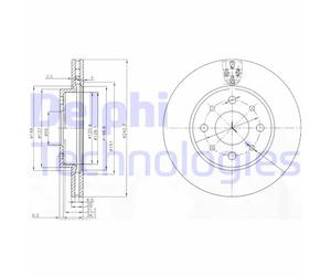 Discofreno BG3839 DELPHI per FIAT FORD