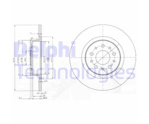 Discofreno BG3857 DELPHI per ALFA ROMEO