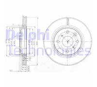 Discofreno BG3976 DELPHI per CITROËN PEUGEOT TOYOTA