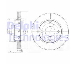 Discofreno BG3987 DELPHI per SMART MITSUBISHI MITSUBISHI