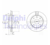 Discofreno BG4003 DELPHI per CHEVROLET DAEWOO