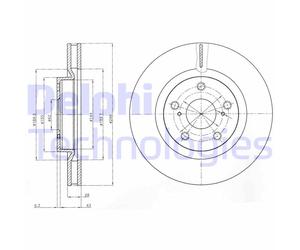 Discofreno BG4114C DELPHI per TOYOTA LEXUS