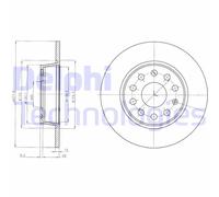 Discofreno BG4324C DELPHI per VW AUDI SEAT SKODA CUPRA