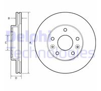 Discofreno BG4455 DELPHI per RENAULT NISSAN DACIA