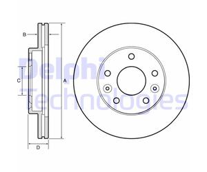 Discofreno BG4455 DELPHI per RENAULT NISSAN DACIA