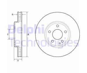 Discofreno BG4646C DELPHI per MERCEDES-BENZ INFINITI