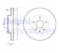Discofreno BG4712C DELPHI per MAZDA
