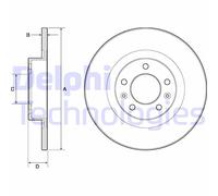 Discofreno BG4748C DELPHI per PEUGEOT