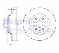 Delphi Disco freno BG4751C posteriore pieno Kit 2 pezzi per Audi, VW, Seat, Skoda, Piaggio