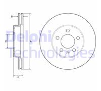 Discofreno BG4963C DELPHI per VW AUDI SEAT SKODA