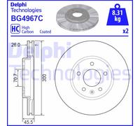 Discofreno BG4967C DELPHI per OPEL