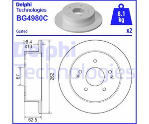 Discofreno BG4980C DELPHI per SSANGYONG