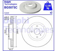 Discofreno BG5075C DELPHI per ABARTH FIAT MAZDA