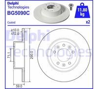 Discofreno BG5090C DELPHI per PEUGEOT